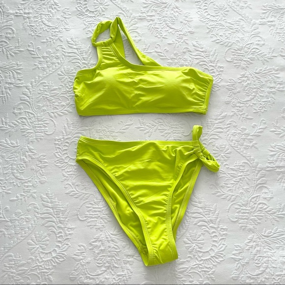 NWOT Lulus Float Along Lime Green Side-Loop Bikini Top & Bottoms Set Small - Picture 8 of 16